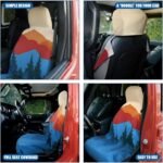 4 Packs 63 x 31.5 Polyester Nylon Mountain Forest Landscape Print Car Seat Towel Covers, Beach Towel, with 9.84'' Radius Hood for Beach, Camping and Dog Pet Workout Outdoor Sport Activities - Image 6