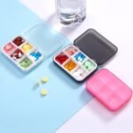 Portable Pill Organizer - Slim Pill Box for Purse or Travel, Compact Pill Case(6 Compartment,Gray) - Image 4