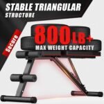 Weight Bench Press, Adjustable Workout Benches for Home Gym Dumbbell Exercise, 880 LB Stable Incline Decline Bench for Full Body Workout, 2 Sec Fast Folding Strength Training Sit up Bench - Image 4