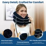Cervical Neck Traction Device for Home Use Pain Relief,Neck Stretcher,Inflatable Support Neck Brace Adjustable,Neck Stress Relief&Relaxation Metal Valve TPU Liner with Air-Tightness(Blue) - Image 3