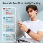 Fitpolo Smart Watch, 1.85" AMOLED Fitness Tracker with Bluetooth Call, Heart Rate/Sleep/SPO₂ Monitor, 100+ Sports Modes, 3ATM Waterproof Smartwatch for Android/iPhone/Samsung, Includes 2 Bands - Image 5