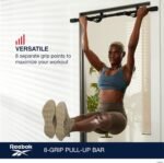 Reebok 8-Grip Pull-Up Bar, Multi-Function Upper Body Workout Rod, Door Frame Fitness Beam with 8 Sure Grip Foam Handles, Portable Chin Up Bar for Strength Training Exercise at Home or Gym - Image 3
