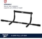 Reebok 8-Grip Pull-Up Bar, Multi-Function Upper Body Workout Rod, Door Frame Fitness Beam with 8 Sure Grip Foam Handles, Portable Chin Up Bar for Strength Training Exercise at Home or Gym - Image 4