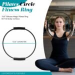 Pilates Ring, Silicone Magic Pilates Ring Fitness Circle, Lightweight & Durable Flexible Resistance Exercise Equipment for Toning Arms, Thighs/Legs, Core, Yoga & Physical Therapy - Image 3