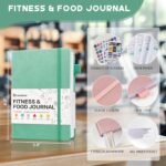 Food Journal & Workout Log Book: Daily Fitness Tracker & Food Diary with Calorie Counter | Exercise Planner Fitness Journal for Gym, Yoga, Weight Loss Goals | Workout Essentials for Women & Men, Green - Image 3