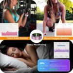 Smart Ring For Women Men, Health Tracker with Heart Rate/Blood Oxygen/Blood Pressure/Sleep Monitoring/Step Counting, IP68 Waterproof Fitness ring, No App Fees for iPhone & Android (Silver, 8#) - Image 4