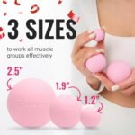 3 in 1 Massage Ball Set - Lacrosse Balls for Myofascial Release, Back Pain Relief, Face Fitness, Trigger Points, Yoga, Physical Therapy, Muscle Recovery and Soft Deep Tissue Massage (Pink) - Image 3