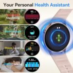 Fitpolo Smart Watch for Women,1.3" AMOLED Touchscreen Fitness Tracker, Make/Answer Calls, Heart Rate SpO2 Monitor, IP68 Waterproof, Sleep & Activity Tracking Smartwatch for Android Phones iPhone - Image 4
