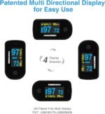 CHOICEMMED Black Dual Color OLED Finger Pulse Oximeter - Blood Oxygen Saturation Monitor with Color OLED Screen Display and Included Batteries - O2 Saturation Monitor - Image 3