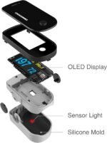 CHOICEMMED Black Dual Color OLED Finger Pulse Oximeter - Blood Oxygen Saturation Monitor with Color OLED Screen Display and Included Batteries - O2 Saturation Monitor - Image 6