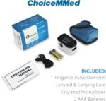 CHOICEMMED Black Dual Color OLED Finger Pulse Oximeter - Blood Oxygen Saturation Monitor with Color OLED Screen Display and Included Batteries - O2 Saturation Monitor - Image 7