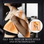 Luzia Striped Workout Towel for Sweat (Pack of 4) - Premium Quality 100% Turkish Cotton - Lightweight and Super Absorbent for Exercise, Sports, Workout, Fitness, Gym, Yoga, Running (Orange) - Image 4