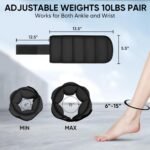 APEXUP 10lbs/Pair Adjustable Ankle Weights for Women and Men, Modularized Leg Weight Straps for Yoga, Walking, Running, Aerobics, Gym - Image 3