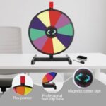 15 inch Tabletop Spinning Prize Wheel 10 Slots with Durable Base Stand Spin Wheel for Prizes Classroom Game Spinner Wheel with Dry Erase Markers and Eraser for Carnival Trade Show Party - Image 4
