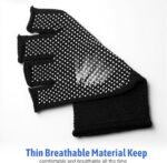 2 Pairs Fingerless Workout Gloves for Men Women Anti-Slip Gym Glove for Exercise Half-Finger Glove for Driving Sports Cycling Working Training Motorcycle, Black Grey - Image 3