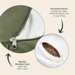 Retrospec Sedona Zafu Meditation Cushion with Buckwheat Hull Fill - Adjustable Yoga & Pilates Equipment Support - 17in Crescent Cotton Cover - Image 3