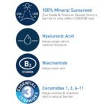 CeraVe 100% Mineral Sunscreen SPF 30, Face sunscreen With Zinc Oxide & Titanium Dioxide, Hyaluronic Acid + Niacinamide + Ceramides, Oil Free, Travel Size 2.5 oz - Image 3