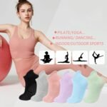 Grip Pilates Socks Non Slip Athletic Yoga Socks with Grips for Women Grippy socks for Hospital Workout Barre - Image 6