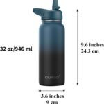 CIVAGO 32 oz Insulated Water Bottle With Straw, Stainless Steel Sports Water Cup Flask with 3 Lids (Straw, Spout and Handle Lid), Wide Mouth Travel Thermal Mug, Black - Image 5