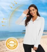 MAGCOMSEN Women's UPF 50+ Lightweight Athletic Jacket Sun Protection Full Zip Long Sleeve Shirts Hiking Outdoor Pockets - Image 3