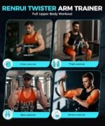 Twister Arm Trainer, Adjustable 5 Resistance Levels (40-130 lbs) Chest & Arm Workout Equipment for Men & Women, Ergonomic Home Gym Strength Trainer with Anti-Slip Handles & Carry Bag - Image 5