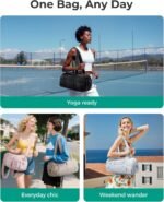 BAGSMART Reiki Gym Bag for Women, Medium Yoga Mat Crossbody Bag with Wet & Dry Pocket, Quilted Gym Shoulder Bag for Weekend, Sand Brown - Image 5