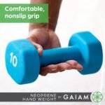 Gaiam Neoprene Dumbbell Hand Weight (Sold in Singles) – Non-Slip Free Weight for Home Gym, Fitness & Strength Training – Durable Exercise Dumbbell for Women & Men - Image 4