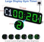 Gym Timer 15'' Large Wall Clocks for Home Gym, Interval Workout Countdown Clock Remote Control for Boxing Crossfit Fitness Tabata Home Gym Accessories - Image 3