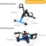 Folding Exercise Bike Pedal Exerciser Portable Desk Bike with LCD Display for Arms and Legs Workout - Image 7