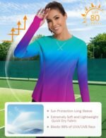 Avoogue Women UPF 50+ UV Shirts Long Sleeve with Thumb Holes Workout Sun Shirt Quick Dry Athletic Hiking Running Tops - Image 4