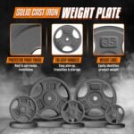 Yes4All Standard 1-Inch Grip Weight Plates, Cast Iron with Multiple Sizes from 2.5 lb to 35 lb for Strength Training, Weightlifting & Muscle Toning - Image 4