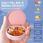 Serfeymi Small Pill Box - 3 Compartments Portable Pill Box for Purse Pocket, Compact Mini Travel Pill Case - Suitable for Medicine, Vitamin, Fish Oil, Supplements - Pink(Logo) - Image 4
