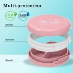 Serfeymi Small Pill Box - 3 Compartments Portable Pill Box for Purse Pocket, Compact Mini Travel Pill Case - Suitable for Medicine, Vitamin, Fish Oil, Supplements - Pink(Logo) - Image 6