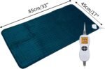 Ambershine 17''x33'' XXXL King Size Heating Pad with 12 Temperature Settings & 4 Auto-Off Countdown Timers, Pain Relief for Back/Neck/Shoulders/Abdomen/Legs, Christmas Gifts for mom dad (Dark Teal) - Image 3
