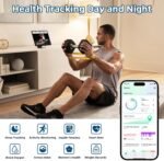 Smart Rings, Fitness Tracker Ring, Heart Rate, Blood Oxygen, Stress, Step Tracker, Sleep Monitoring, Air Gestures, No Subscription Fee, IP68 Waterproof for iPhone&Android (Black, #11) - Image 3