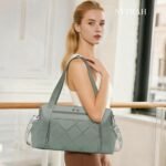 Gym Bag for Women, Duffle Weekender Bags for Travel, Lightweight Weekender Tote with Wet Pocket for Sports, Workout and Dance Green - Image 4