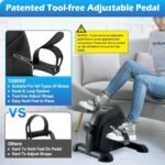TABEKE Under Desk Bike Pedal Exerciser - Mini Exercise Bike for Arm/Leg Exercise, Pedal Exerciser for Seniors with LCD Display - Image 3