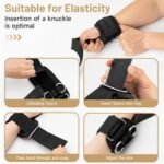 MANUEKLEAR Non-Slip Wrist Straps for Weightlifting Deadlifting, Gym Lifting Straps with D Rings for Cable Machine Workout, 10mm Neoprene Padded Weight lifting Wrist Wraps for Men Women - Image 4