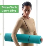 Gaiam Essentials 1/4" Thin (6mm) Yoga & Pilates, Fitness & Exercise Mat with Easy-Cinch Carrier Strap Cusion Support For Fitness and Gym Workouts - Image 4
