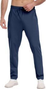 3 Pack Mens Athletic Sweatpants with Zipper Pockets,Workout Gym Joggers Pants for Men Running Jogging Pants - Image 4