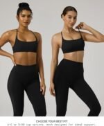 PAVOI ACTIVE Open Back Strappy Yoga Workout Bras for Women - Low Support Criss-Cross Sports Gym Bra Removable Pads - FlexFlow, Large, Black, A-C Cups - Image 6