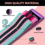 Non-Slip Fabric Resistance Bands for Working Out, Loop Exercise Bands for Booty Leg, Butt, Glute, Stretch Workout Bands for Women & Men, Hip Elastic Bands for Home Gym Fitness, Yoga, Pilates - Image 4