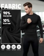 Coume 4 Pack Men's Compression Shirts Long Sleeve Athletic Workout Sports Undershirt Base Layer Top Winter Sports Gear - Image 5