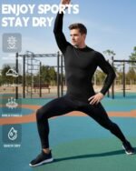 Coume 4 Pack Men's Compression Shirts Long Sleeve Athletic Workout Sports Undershirt Base Layer Top Winter Sports Gear - Image 6