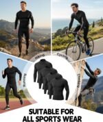 Coume 4 Pack Men's Compression Shirts Long Sleeve Athletic Workout Sports Undershirt Base Layer Top Winter Sports Gear - Image 8