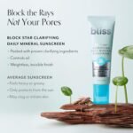 Bliss Block Star Clarifying Daily Mineral Sunscreen Broad Spectrum SPF 30, Blendable Pore Safe Formula for Blemish Prone Skin with Salicylic Acid and Witch Hazel, 1.4 Fl Oz - Image 3