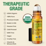 Seven Minerals Castor Oil Roll On Eye Roller for Under Eye Bags, Dark Circles & Wrinkles - Powerful Organic Blend of Castor, Frankincense & Jojoba - Brighten, and Revitalize Skin & Face - 0.33 fl oz - Image 4