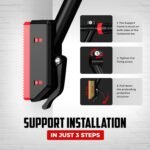 Pull Up Bar for Doorway with Resistance Bands & Wrist Wraps, Adjustable Chin Up Bar for Upper Body Workouts, 29.9" - 35.5" Locking Mechanism, No Screw Installation, Supports 880 lbs - Image 4