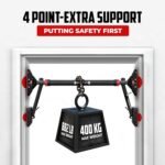 Pull Up Bar for Doorway with Resistance Bands & Wrist Wraps, Adjustable Chin Up Bar for Upper Body Workouts, 29.9" - 35.5" Locking Mechanism, No Screw Installation, Supports 880 lbs - Image 5