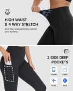 3 Packs Leggings with Pockets for Women, Soft High Waisted Tummy Control Workout Yoga Pants - Image 4
